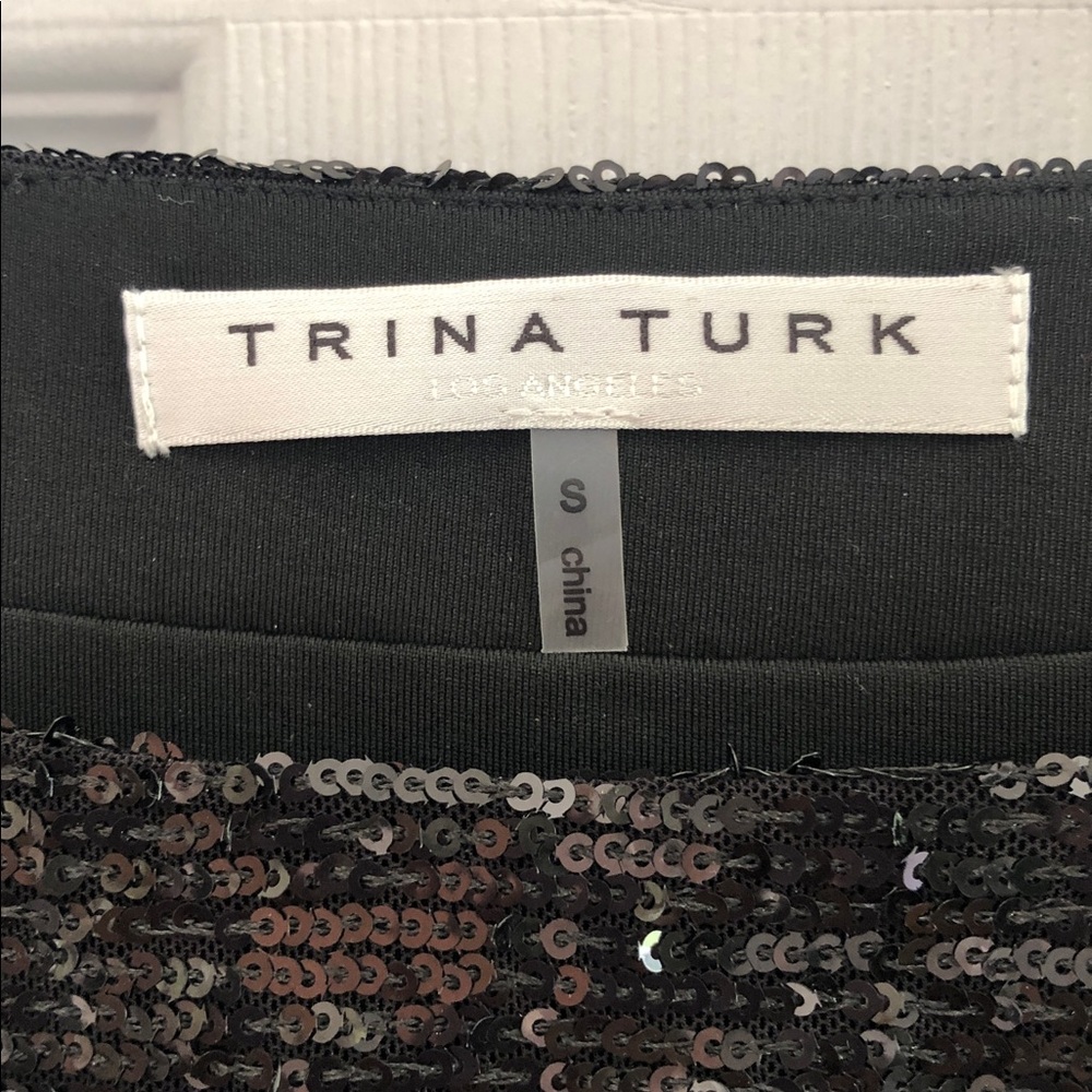 TRINA TURK Sprite Black Sequin Blouse Size S - Picture 4 of 9